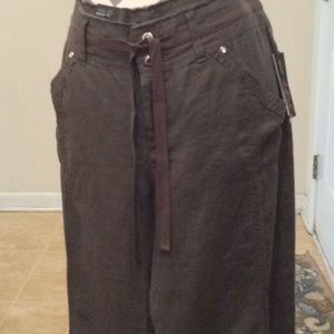 Ladies lien wide leg pant
